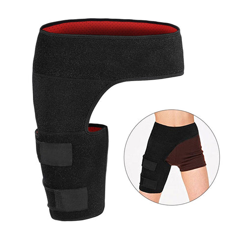 Adjustable Groin Strain Pain Wrap Hamstring Support Brace One Size Fits Most (Man or Woman) Neoprene Brace with Stick Strap Fastener Slip Resistant